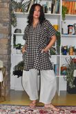 Bibi Gingham Pocket Tunic Navy